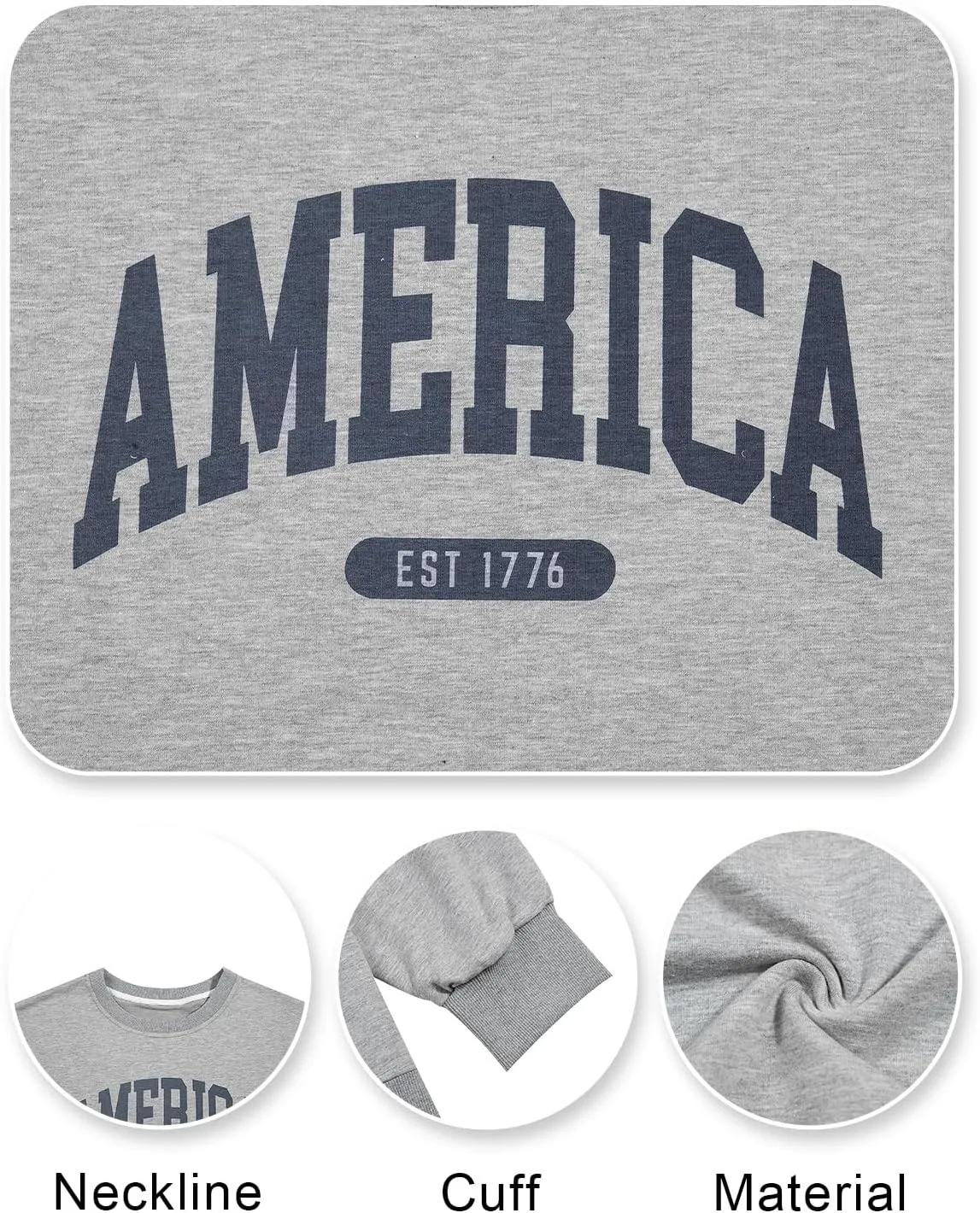 SUPEYA American Sweatshirt Women USA Oversized Shirt Patriotic TShirt Casual Long Sleeve Pullover 4th of July Tee Tops