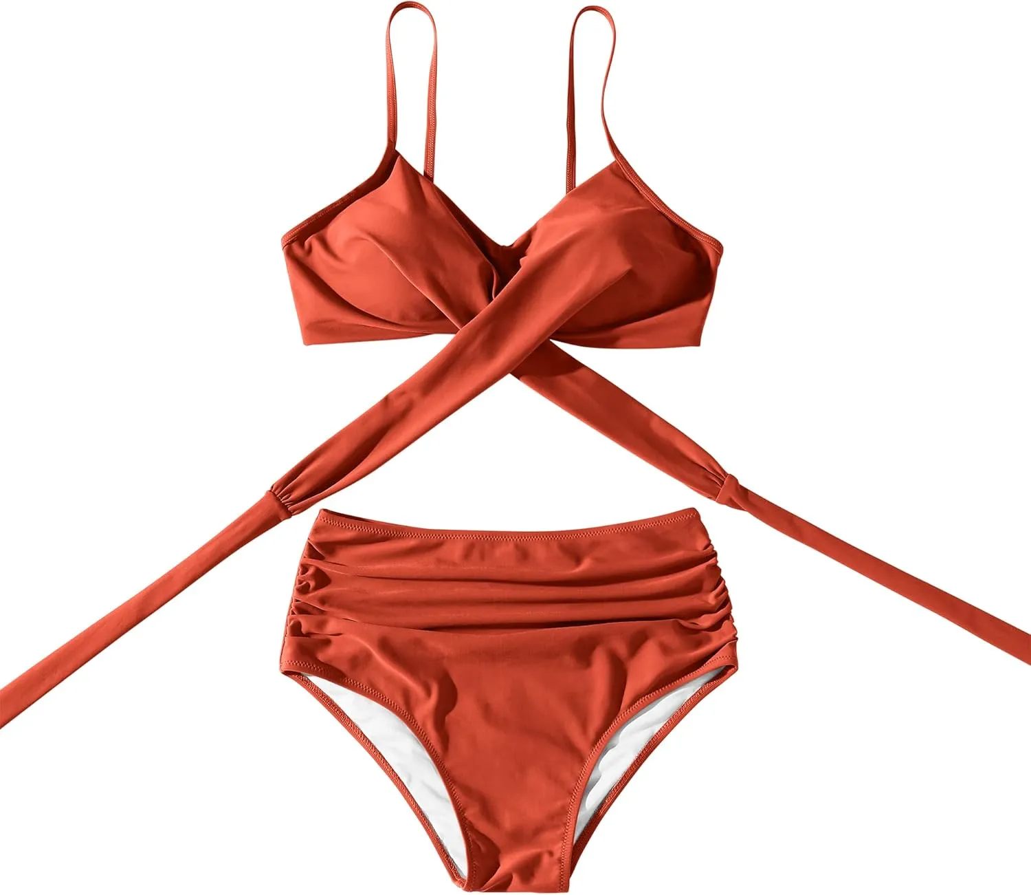 SUUKSESS Women Wrap Bikini Set Push Up High Waisted 2 Piece Swimsuits