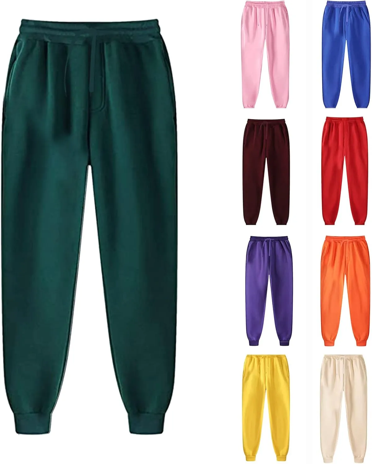 Sweatpants for Men Baggy Joggers Color Matching Athletic Pants Elastic Waist Sweat Pants Track Trousers with Pockets
