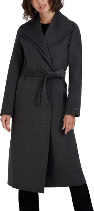 Tahari Women's Peacoat Wool Blend Double Face Winter Trench Coat