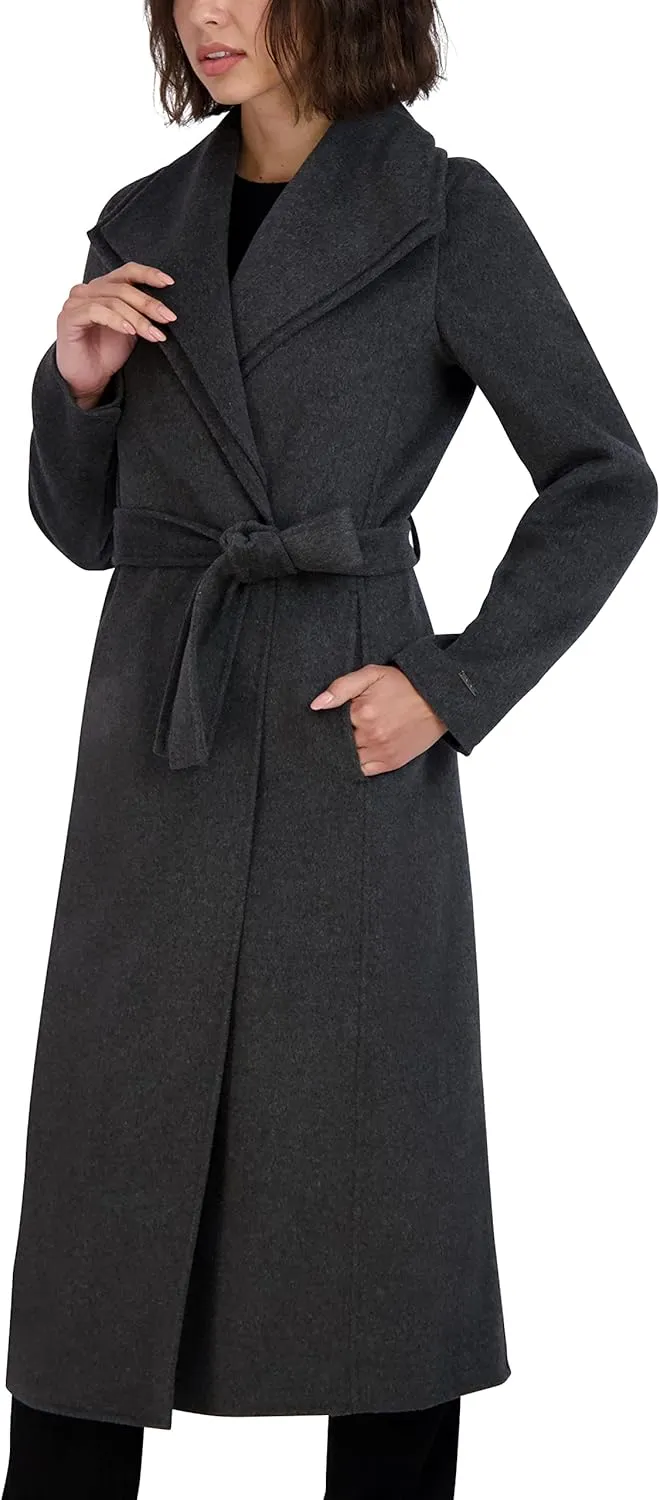 Tahari Women's Peacoat Wool Blend Double Face Winter Trench Coat