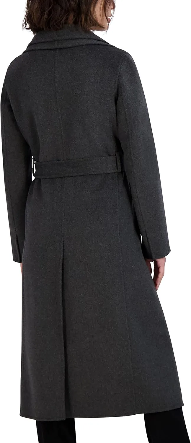 Tahari Women's Peacoat Wool Blend Double Face Winter Trench Coat