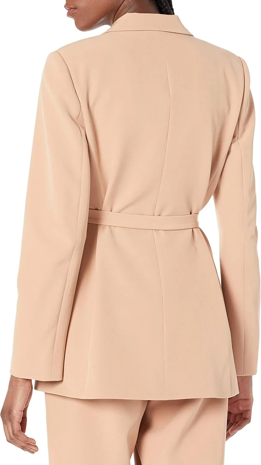 The Drop Women's Ren Wrap-Front-Belted Blazer