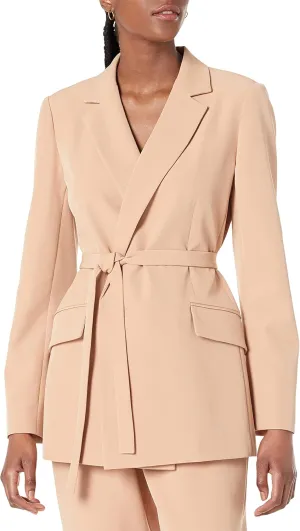 The Drop Women's Ren Wrap-Front-Belted Blazer