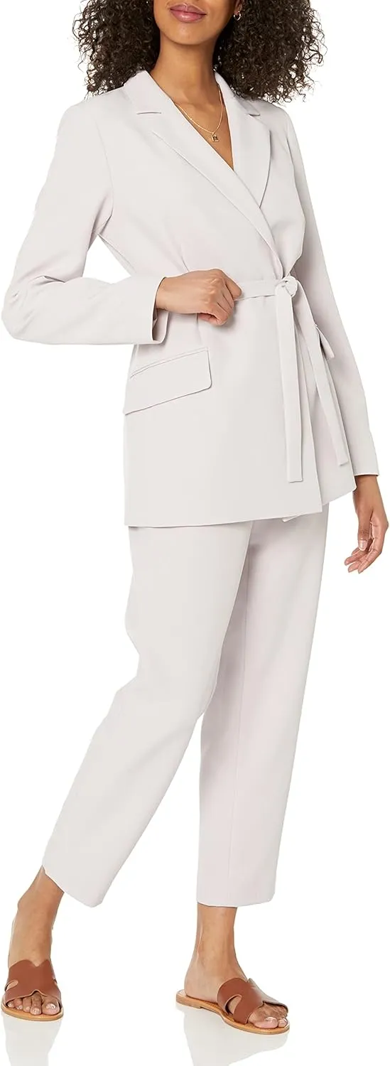 The Drop Women's Ren Wrap-Front-Belted Blazer