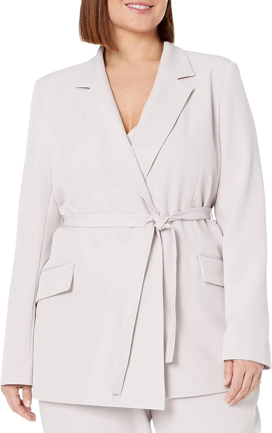 The Drop Women's Ren Wrap-Front-Belted Blazer