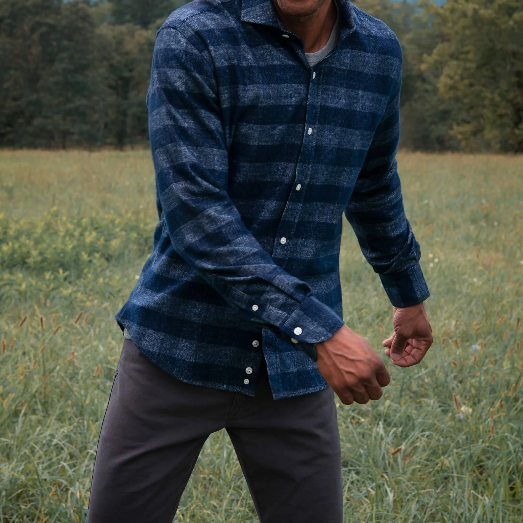 The Navy Randolph Flannel Custom Shirt