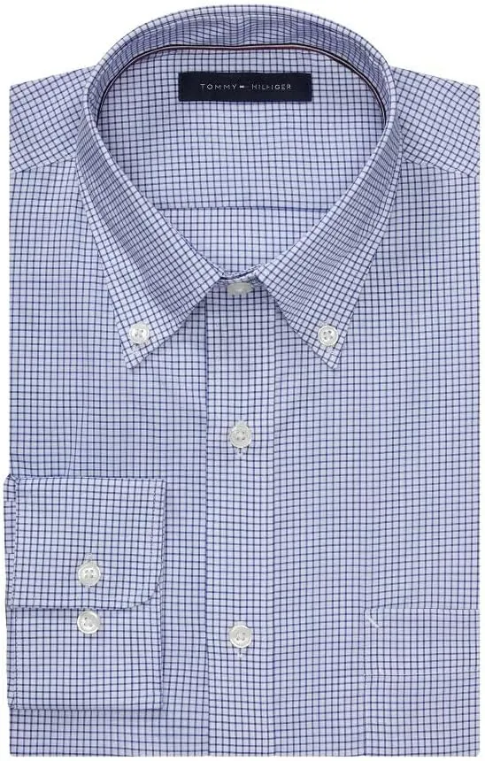 Tommy Hilfiger Men's Dress Shirt Regular Fit Non Iron Gingham
