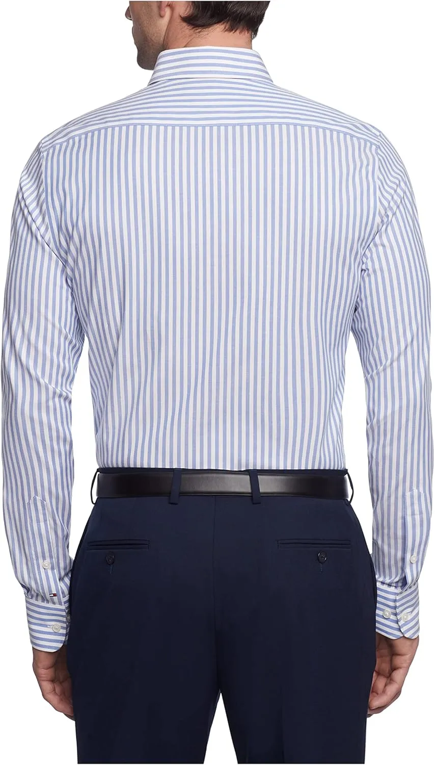 Tommy Hilfiger Men's Dress Shirt Slim Fit Stretch Oxford
