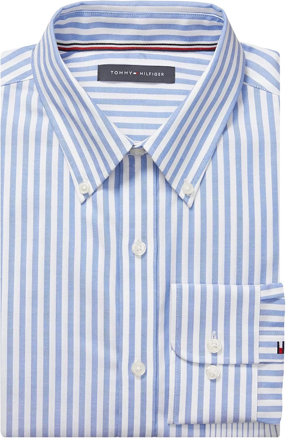 Tommy Hilfiger Men's Dress Shirt Slim Fit Stretch Oxford