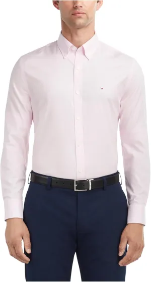 Tommy Hilfiger Men's Dress Shirt Slim Fit Stretch Oxford