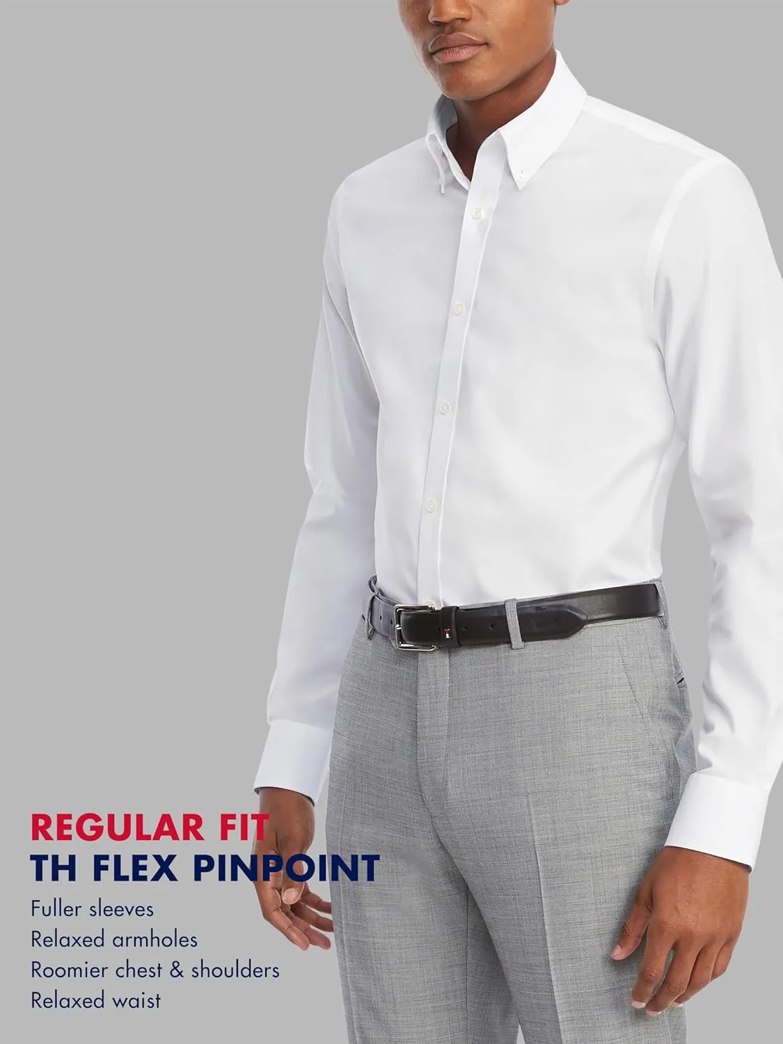 Tommy Hilfiger Men's Dress Shirt Slim Fit Stretch Oxford