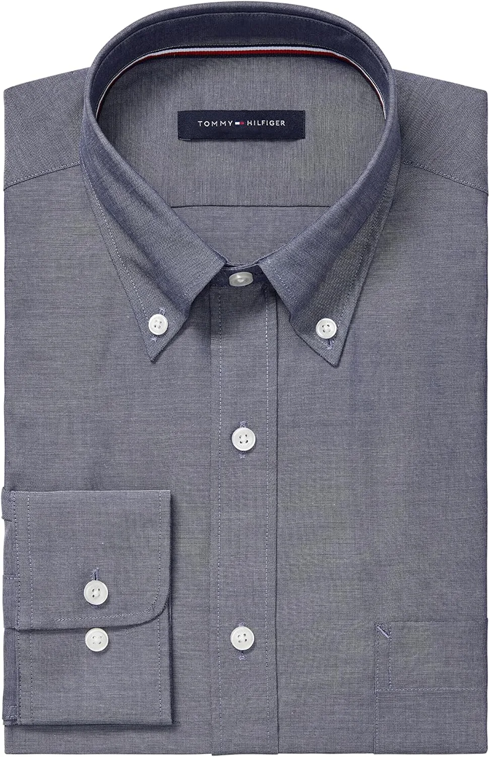 Tommy Hilfiger Men's Non Iron Solid Button Down Collar Shirt