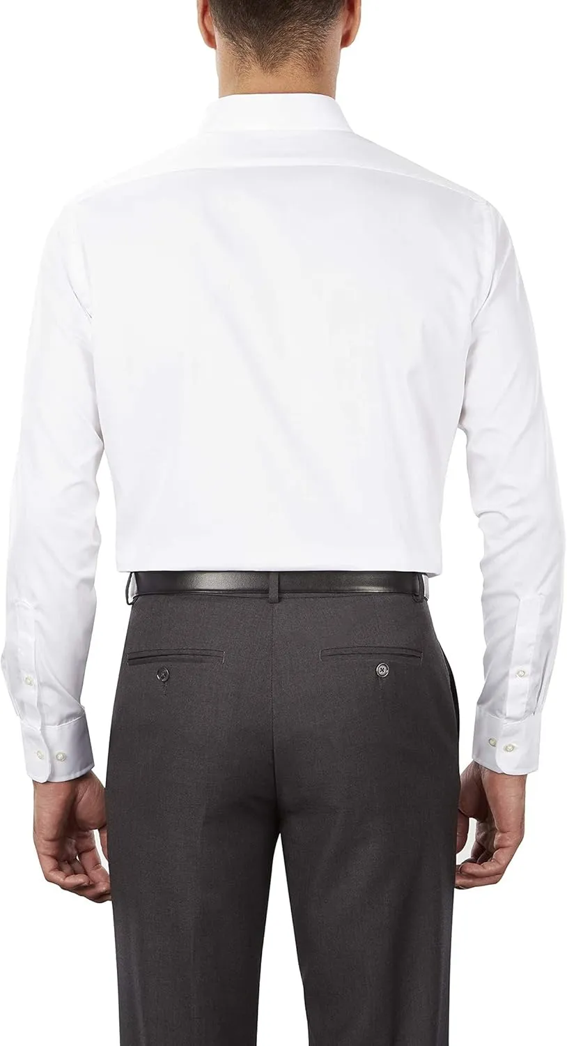 Van Heusen Men's Pinpoint Regular Fit Solid Button Down Collar Dress Shirt