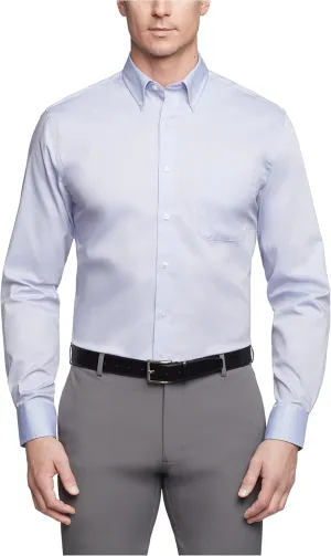 Van Heusen Men's Pinpoint Regular Fit Solid Button Down Collar Dress Shirt