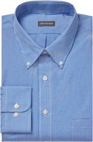 Van Heusen Men's Regular Fit Gingham Button Down Collar Dress Shirt