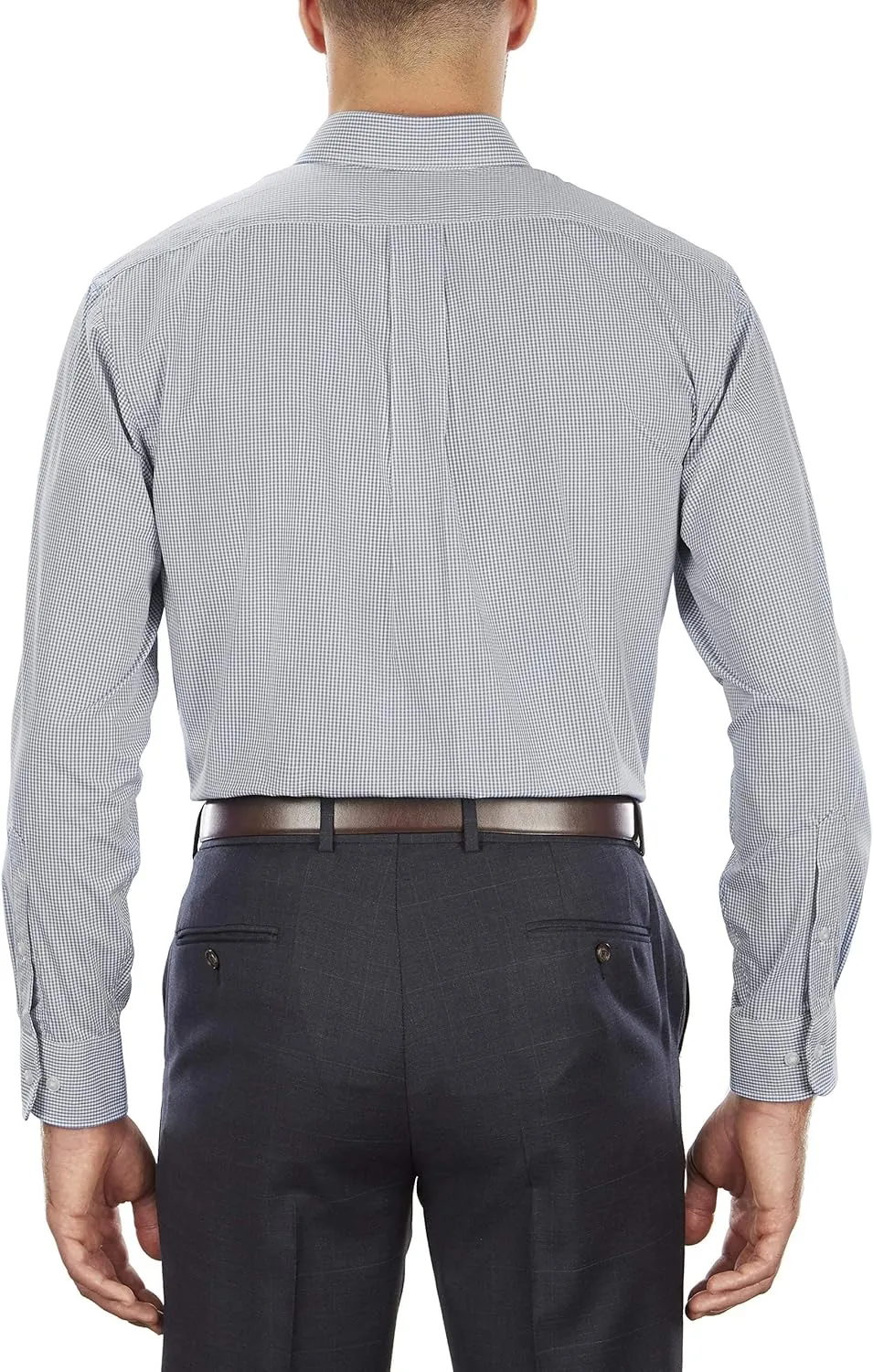 Van Heusen Men's Regular Fit Gingham Button Down Collar Dress Shirt