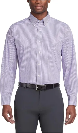 Van Heusen Men's Regular Fit Gingham Button Down Collar Dress Shirt