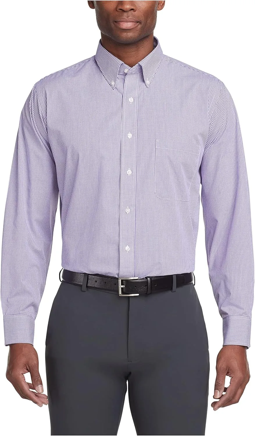 Van Heusen Men's Regular Fit Gingham Button Down Collar Dress Shirt