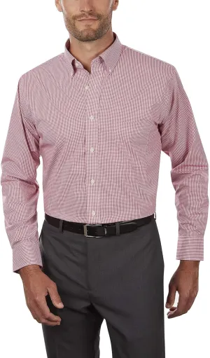 Van Heusen Men's Regular Fit Gingham Button Down Collar Dress Shirt