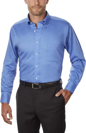 Van Heusen Men's Regular Fit Twill Solid Button Down Collar Dress Shirt
