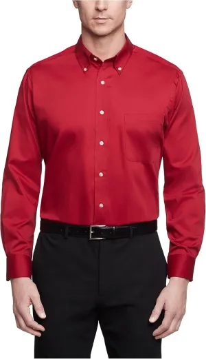 Van Heusen Men's Regular Fit Twill Solid Button Down Collar Dress Shirt