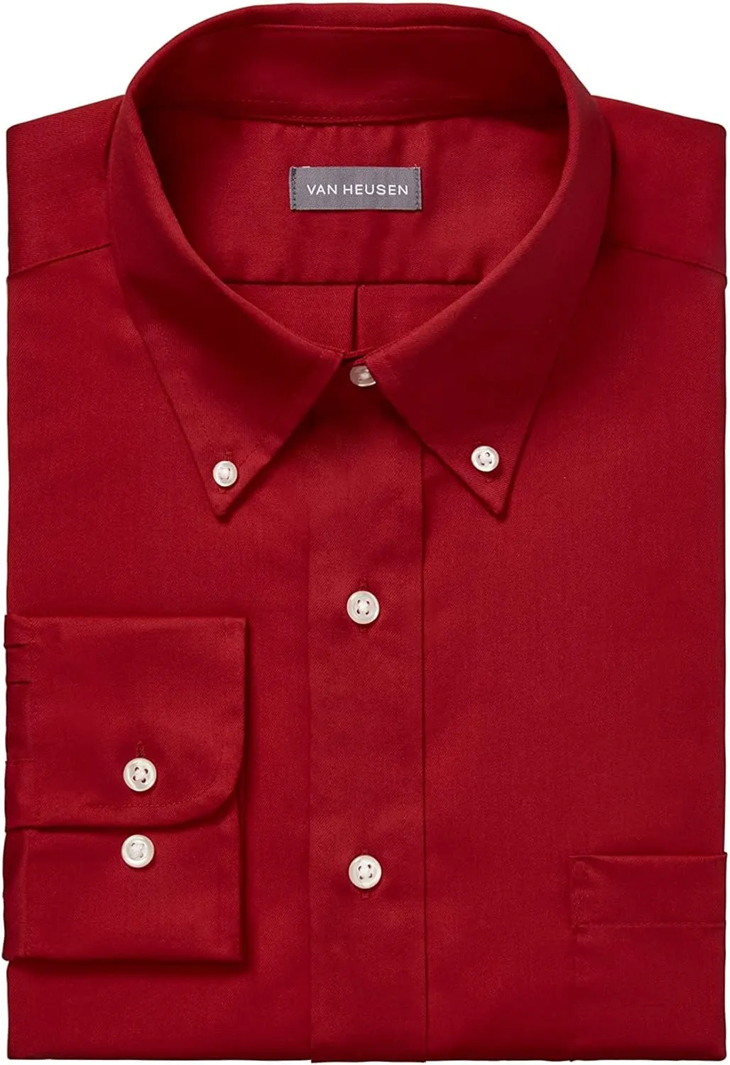Van Heusen Men's Regular Fit Twill Solid Button Down Collar Dress Shirt