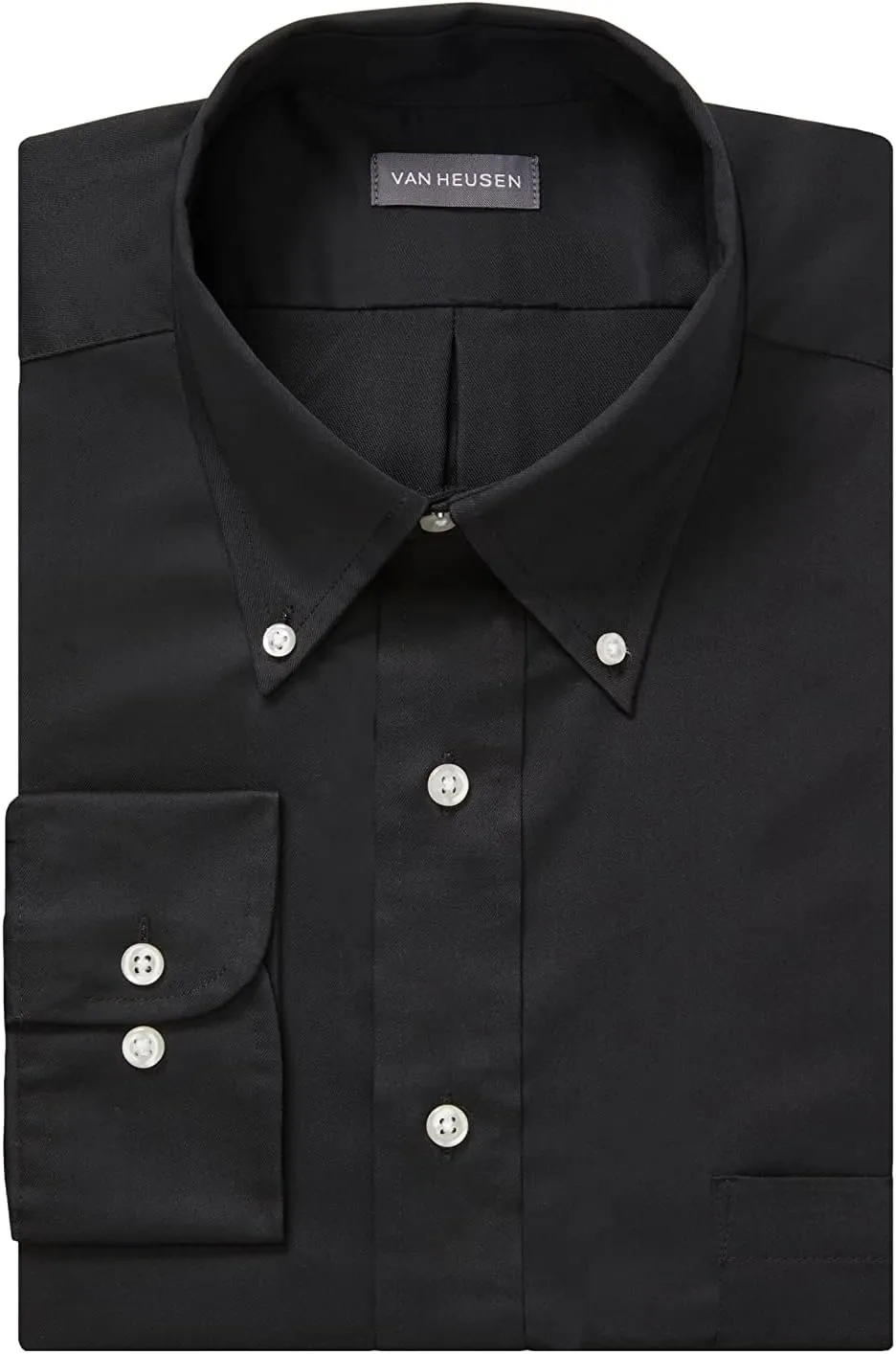 Van Heusen Men's Regular Fit Twill Solid Button Down Collar Dress Shirt