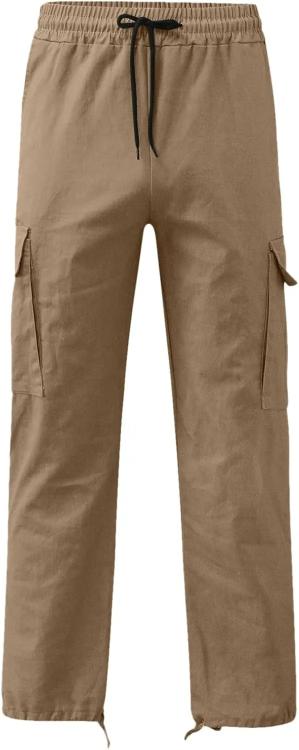 Vickyleb Men's Cargo Pants Casual Athletic Hiking Pants Joggers Loose Fit Cotton Straight Workout Sweatpants for Men