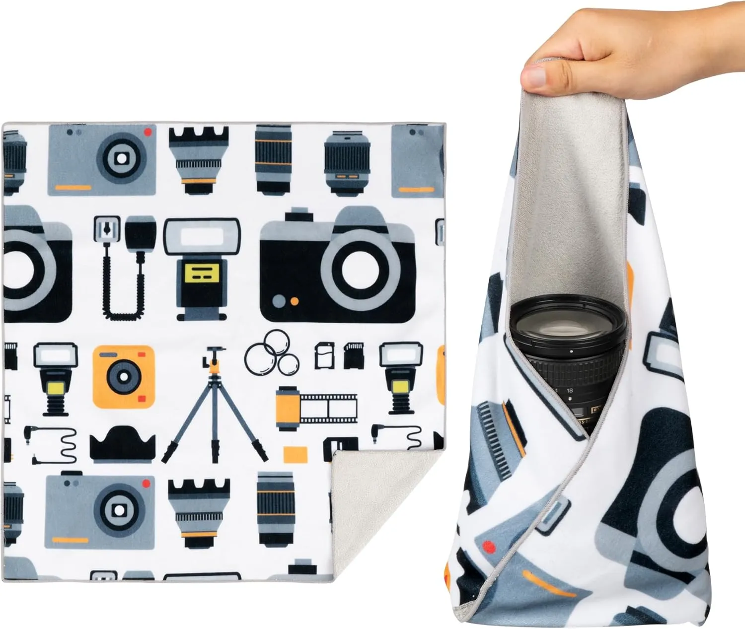 Walking Way Protective Wrap, Self-Adhesive Magic Cloth Camera Wrap, Storage Cloth, Anti-Scratch, Dustproof, Washable Lens Pouch for DSLR, Smartphones, Laptops, Cosmetic