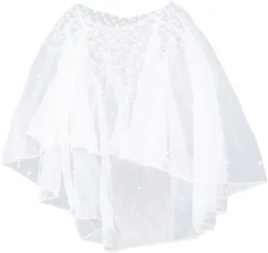 Wedding Accessories Bridal Cloak Pearls Wedding Cape Short Front Long Back Women Wrap Cape Evening Wrap Shawl