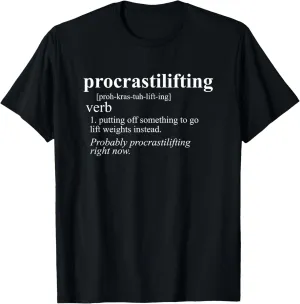 Weightlifting Lover Gifts Procrastilifting Funny Gym Workout T-Shirt