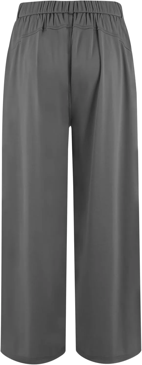 Wide Leg Pants for Women High Waist Casual Loose Trousers Ladies Soft Comfy Outfit Dressy Trendy Pants with Pockets