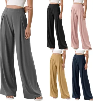 Wide Leg Pants for Women High Waist Casual Loose Trousers Ladies Soft Comfy Outfit Dressy Trendy Pants with Pockets