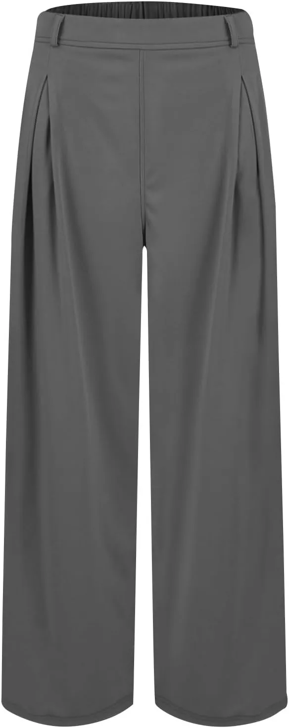 Wide Leg Pants for Women High Waist Casual Loose Trousers Ladies Soft Comfy Outfit Dressy Trendy Pants with Pockets
