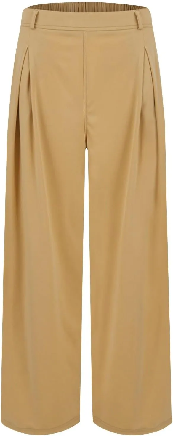 Wide Leg Pants for Women High Waist Casual Loose Trousers Ladies Soft Comfy Outfit Dressy Trendy Pants with Pockets