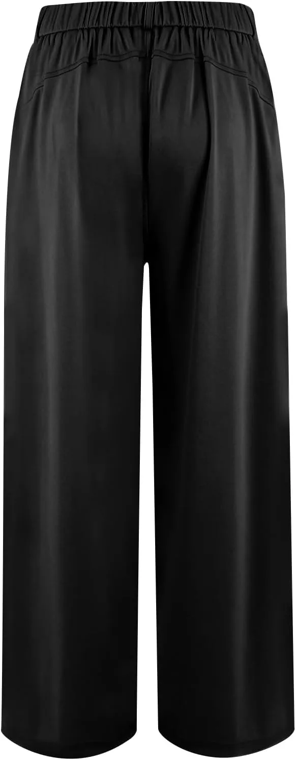 Wide Leg Pants for Women High Waist Casual Loose Trousers Ladies Soft Comfy Outfit Dressy Trendy Pants with Pockets
