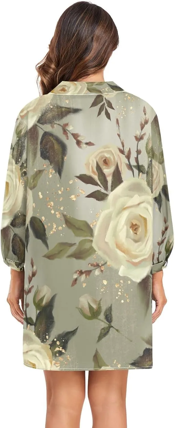 Women Button Down Beach Shirt Dress Midi Bathing Suit Cover Up Beachwear S-XXL