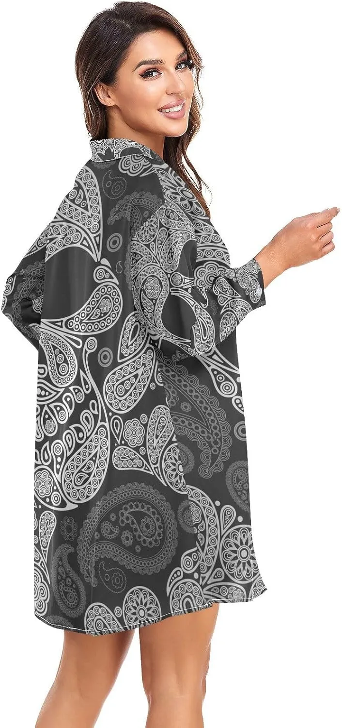 Women Button Down Beach Shirt Dress Midi Bathing Suit Cover Up Beachwear S-XXL