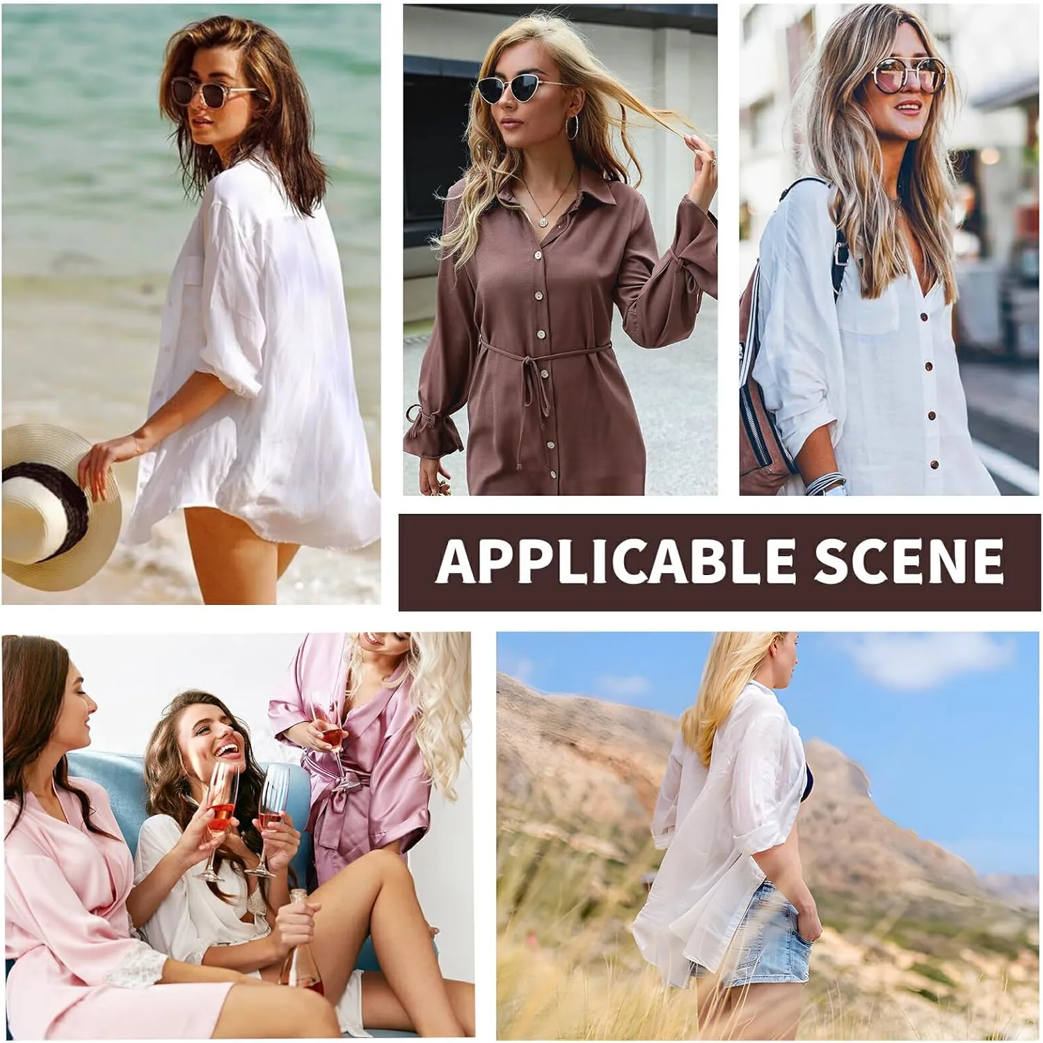 Women Button Down Beach Shirt Dress Midi Bathing Suit Cover Up Beachwear S-XXL