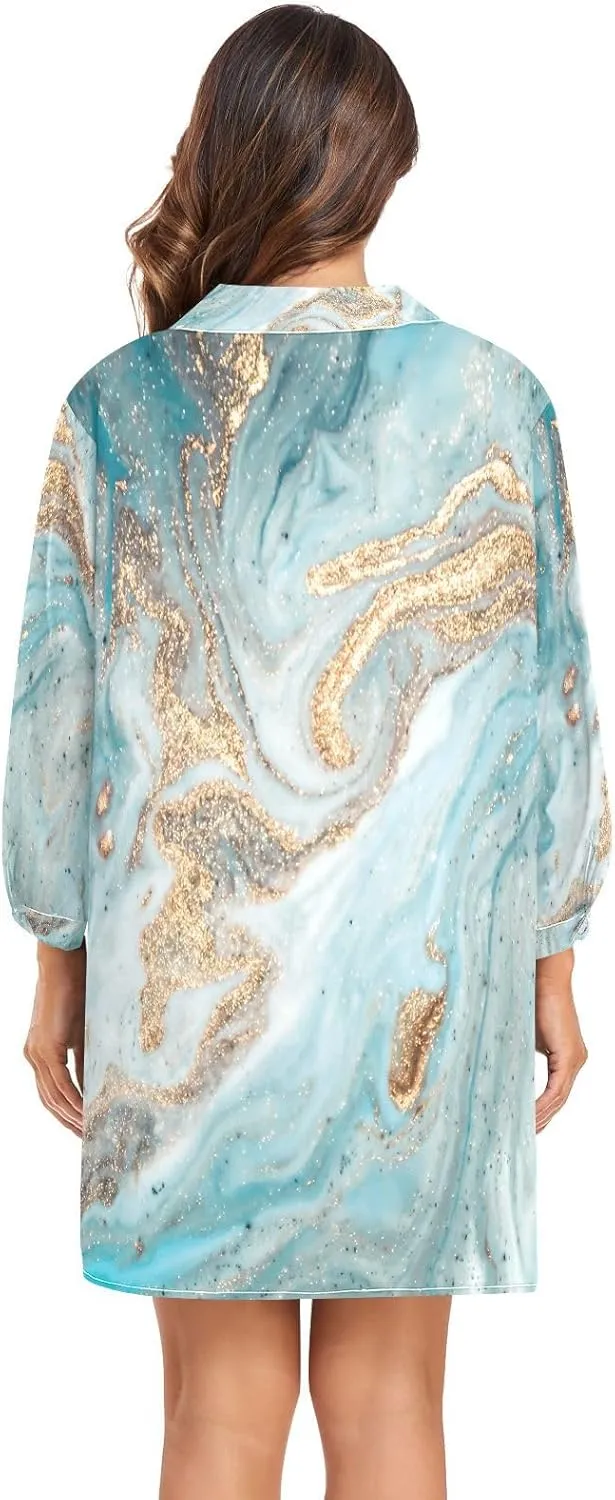 Women Button Down Beach Shirt Dress Midi Bathing Suit Cover Up Beachwear S-XXL