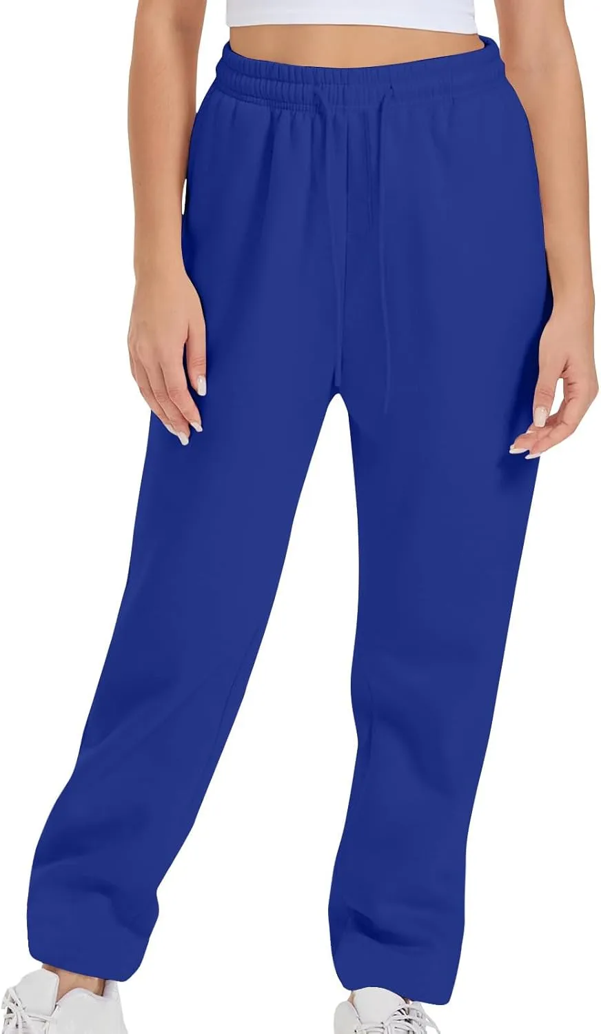 Women Drawstring Sweatpants Elastic Waist Sweatpant Plus Thick Trousers Solid Workout Pants Multi Pockets Fall Pant