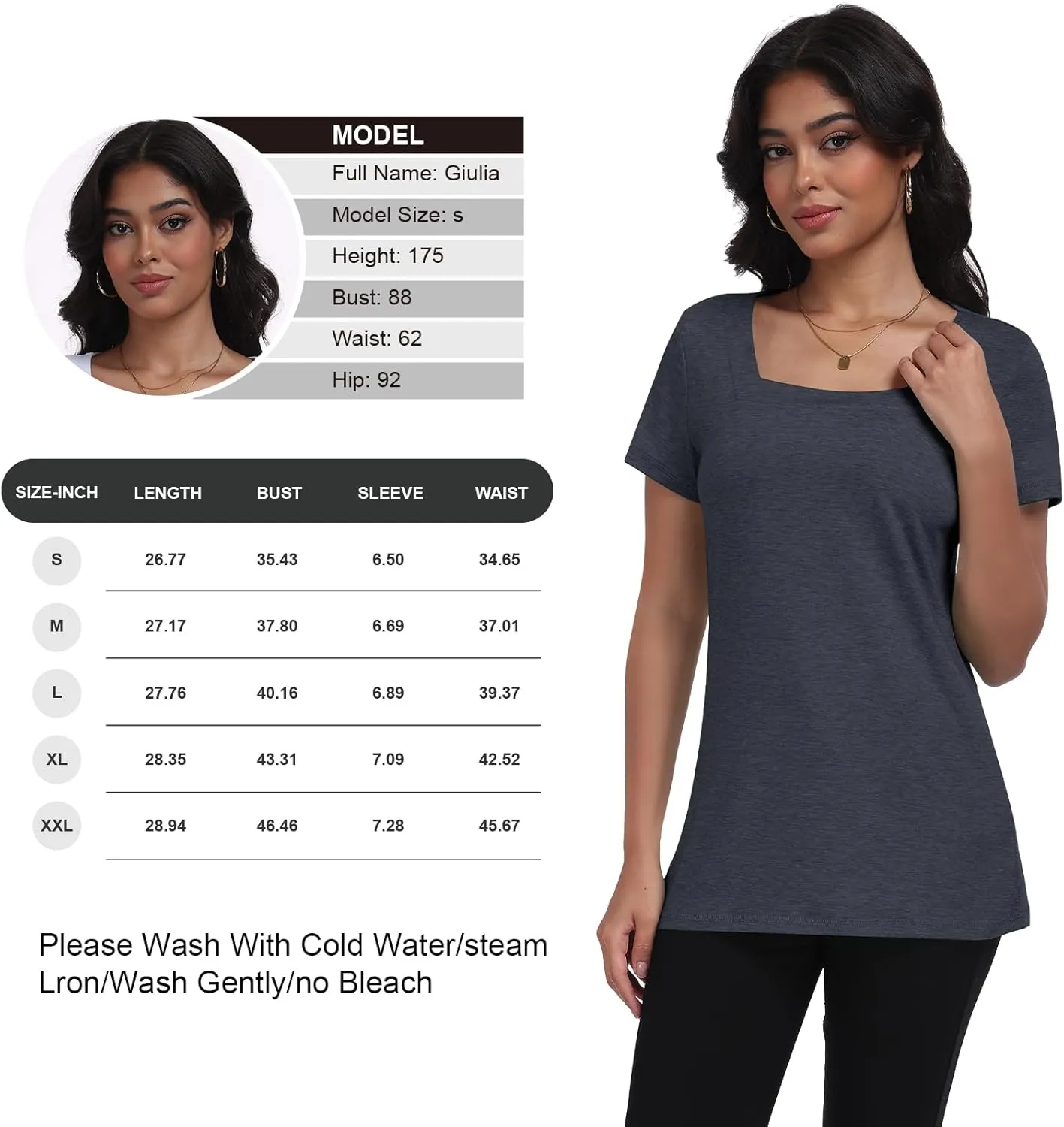 Women T Shirts 3 Pack Basic Womens Tops Short Sleeve Square Neck Tees for Women Casual Summer Outfits Clothes 2025