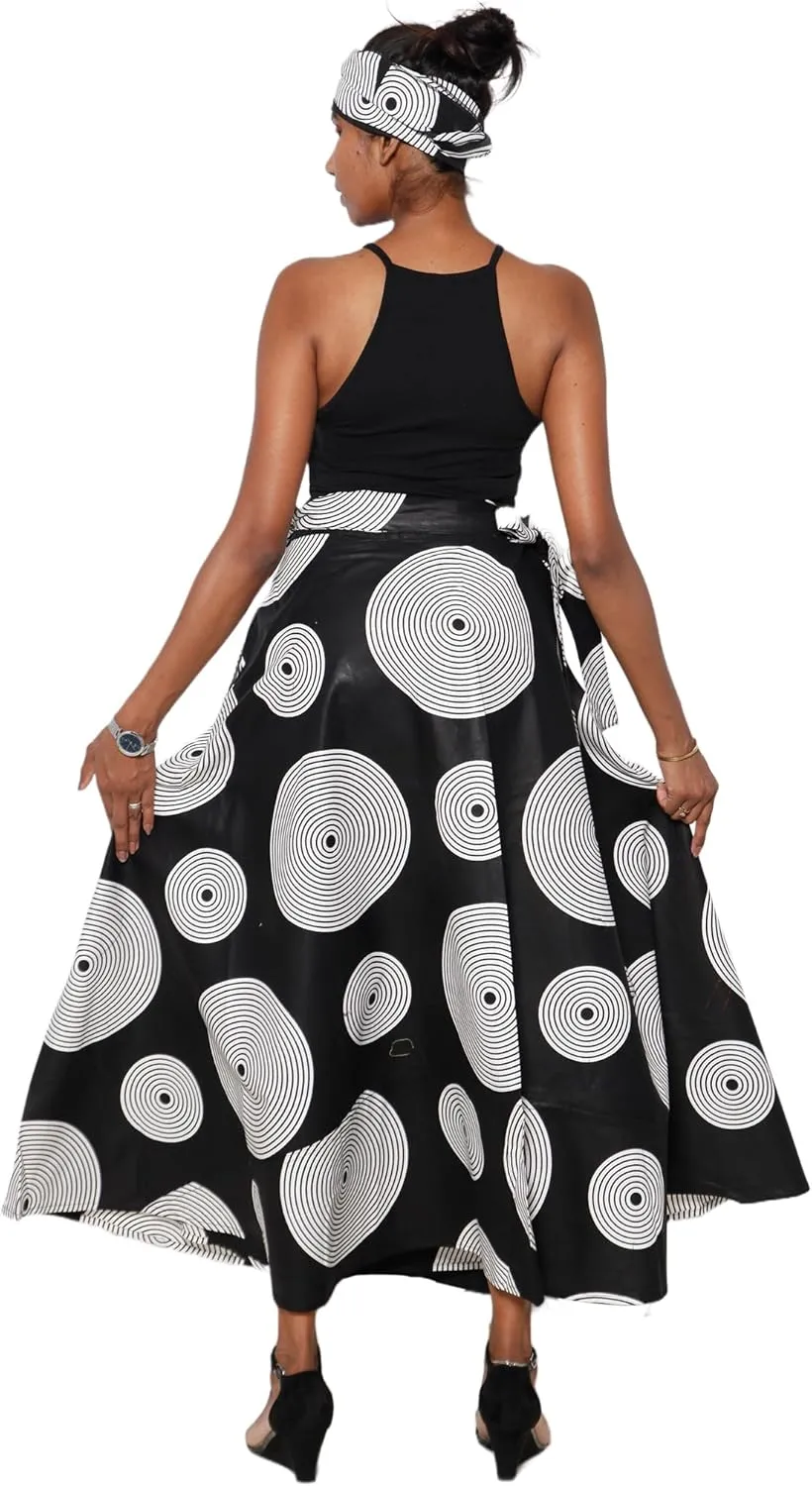 Women's African Printed Maxi Wrap Skirt FI 91
