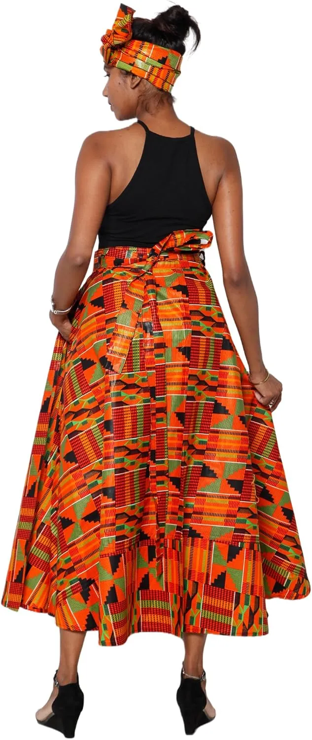Women's African Printed Maxi Wrap Skirt FI 91