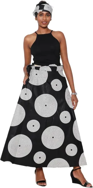 Women's African Printed Maxi Wrap Skirt FI 91