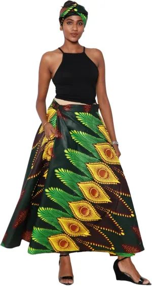Women's African Printed Maxi Wrap Skirt FI 91