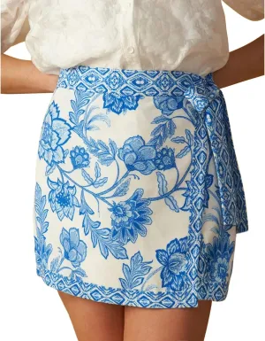 Womens Floral Wrap Mini Skirt Summer Beach Short Skirt Casual Knot Side High Waist A Line Vacation Outfits Skirts