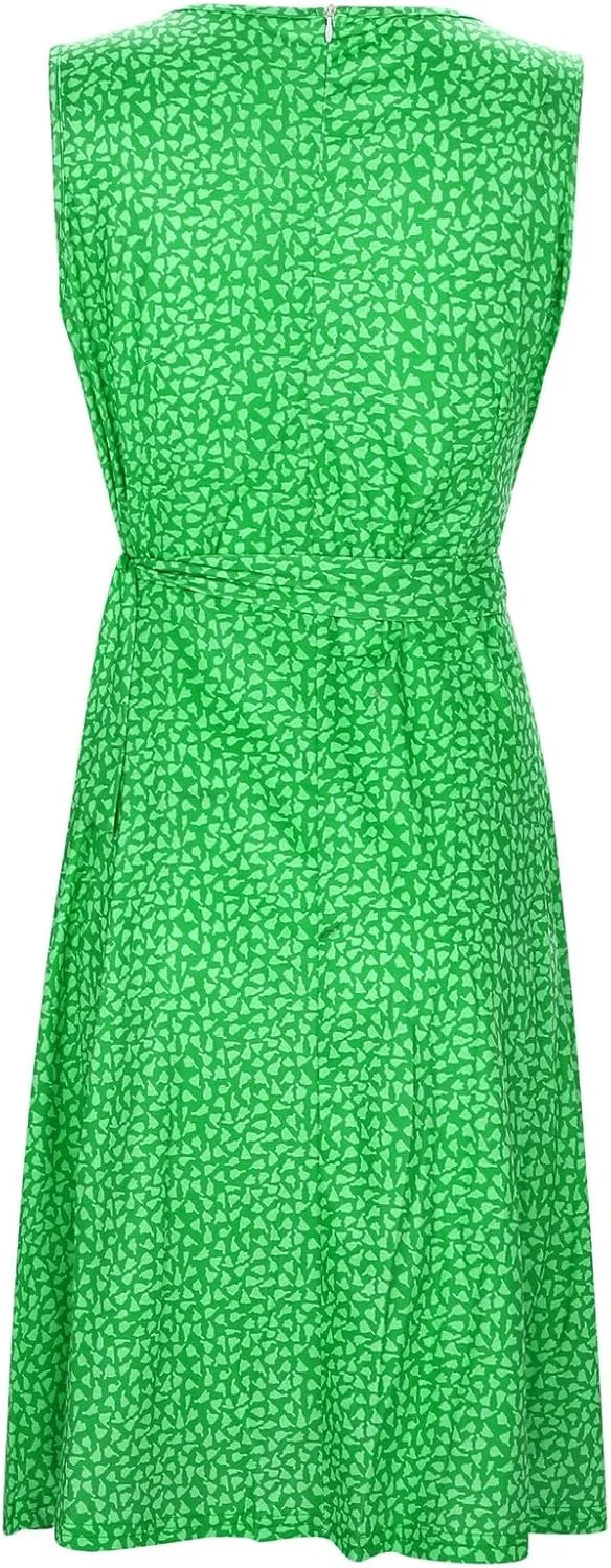 Women's Floral Wrap V Neck Midi Dress A Line Swing Cap Sleeve Midi Dress Multicolour Scoop Neck Mini Dresses