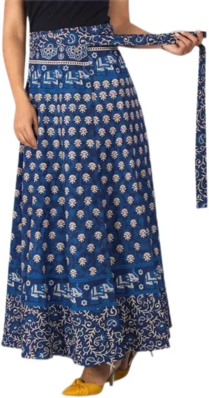 Women's Indian Cotton Wrap Skirts Boho Long Skirt Handmade Wrap Skirt